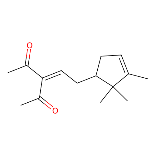 3-[2-(2,2,3-Trimethylcyclopent-3-en-1-yl)ethylidene]pentane-2,4-dione structure