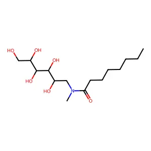 N-Octanoyl-N-methylglucamine structure