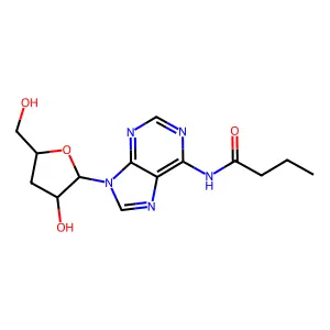 3'-Deoxy-N-(1-oxobutyl)adenosine structure