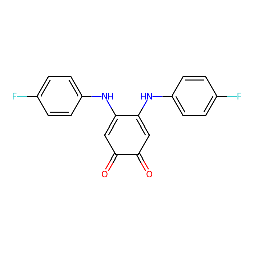 4,5-Bis(4-fluoroanilino)cyclohexa-3,5-diene-1,2-dione structure