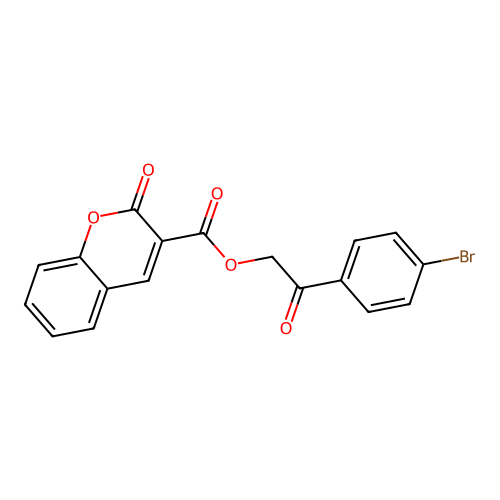 2-(4-bromophenyl)-2-oxoethyl 2-oxo-2H-chromene-3-carboxylate structure