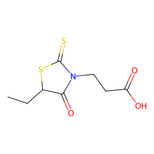 3-(5-Ethyl-4-oxo-2-thioxo-1,3-thiazolidin-3-yl)propanoic acid structure