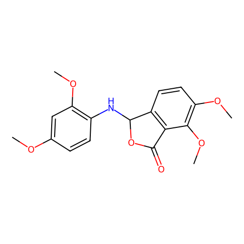 3-((2,4-dimethoxyphenyl)amino)-6,7-dimethoxyisobenzofuran-1(3H)-one structure