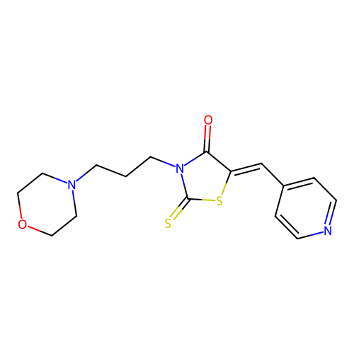 (Z)-3-(3-morpholinopropyl)-5-(pyridin-4-ylmethylene)-2-thioxothiazolidin-4-one structure