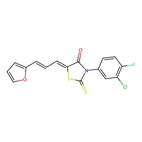 C16H9ClFNO2S2 structure