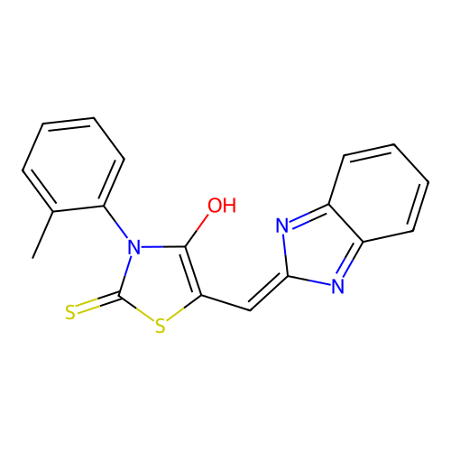 (Z)-5-((1H-benzo[d]imidazol-2-yl)methylene)-2-thioxo-3-(o-tolyl)thiazolidin-4-one structure