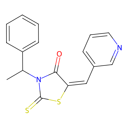 3-(Phenylethyl)-5-(3-pyridylmethylene)-2-thioxo-1,3-thiazolidin-4-one structure