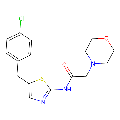 N-[5-(4-chlorobenzyl)-1,3-thiazol-2-yl]-2-(morpholin-4-yl)acetamide structure