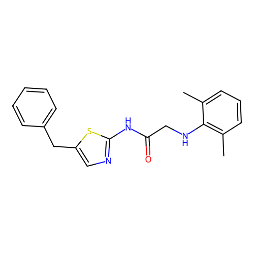 N-(5-benzylthiazol-2-yl)-2-((2,6-dimethylphenyl)amino)acetamide structure