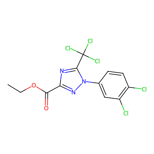 ethyl 1-(3,4-dichlorophenyl)-5-(trichloromethyl)-1H-1,2,4-triazole-3-carboxylate structure