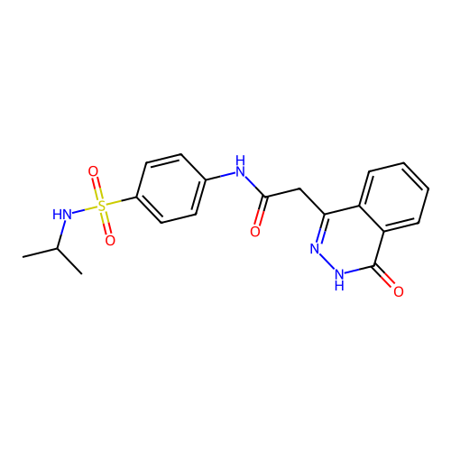 2-(4-oxo-3,4-dihydrophthalazin-1-yl)-N-{4-[(propan-2-yl)sulfamoyl]phenyl}acetamide structure
