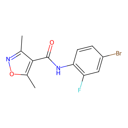n-(4-Bromo-2-fluorophenyl)-3,5-dimethylisoxazole-4-carboxamide structure