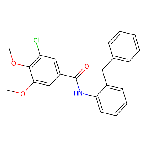 N-(2-benzylphenyl)-3-chloro-4,5-dimethoxybenzamide structure