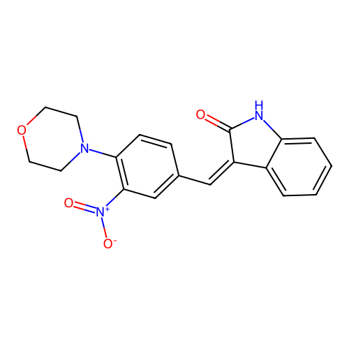 3-(4-Morpholino-3-nitrobenzylidene)indolin-2-one structure