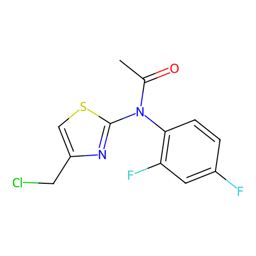 N-[4-(chloromethyl)-1,3-thiazol-2-yl]-N-(2,4-difluorophenyl)acetamide structure