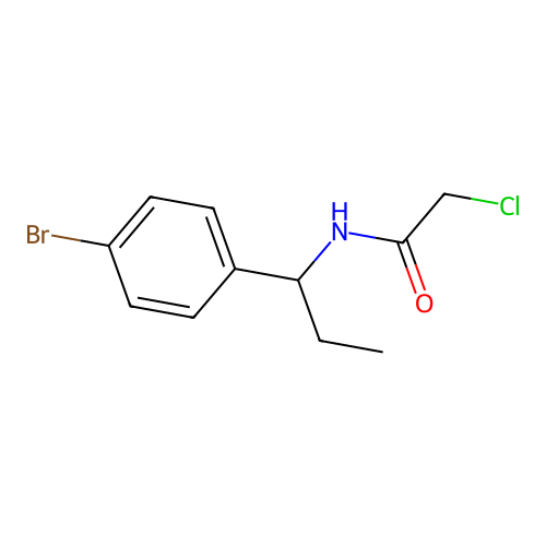 N-[1-(4-bromophenyl)propyl]-2-chloroacetamide structure