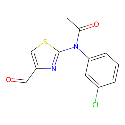 N-(3-chlorophenyl)-N-(4-formyl-1,3-thiazol-2-yl)acetamide structure