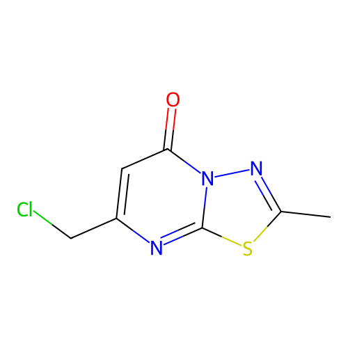 7-(chloromethyl)-2-methyl-5H-(1,3,4)thiadiazolo(3,2-a)pyrimidin-5-one structure