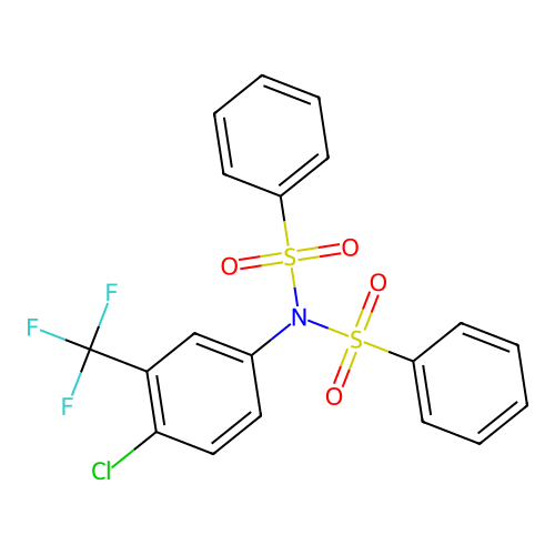 N-(benzenesulfonyl)-N-[4-chloro-3-(trifluoromethyl)phenyl]benzenesulfonamide structure