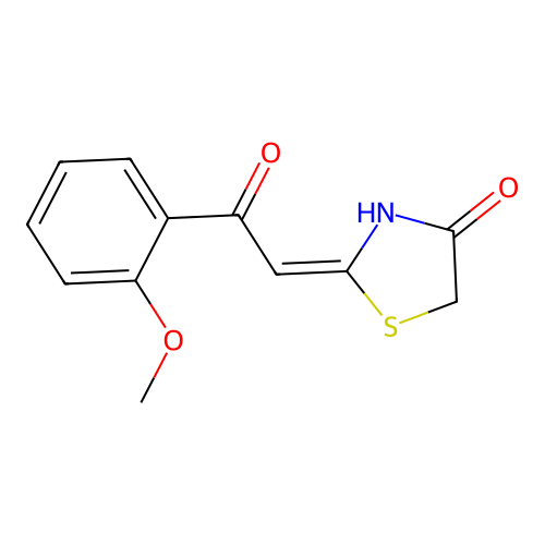 2-[2-(2-methoxyphenyl)-2-oxoethylidene]-1,3-thiazolidin-4-one structure
