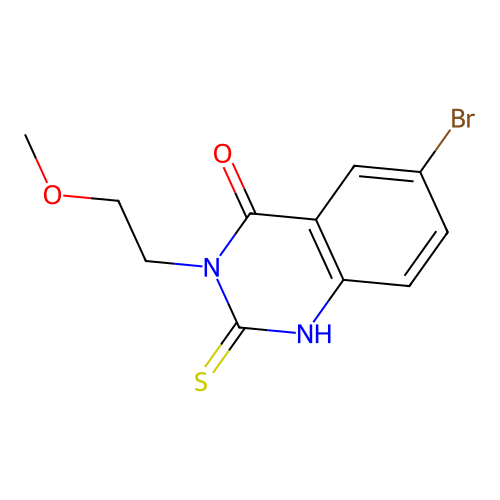 6-Bromo-3-(2-methoxyethyl)-2-sulfanyl-3,4-dihydroquinazolin-4-one structure