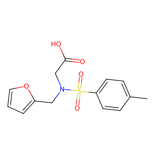 2-[N-(furan-2-ylmethyl)4-methylbenzenesulfonamido]acetic acid structure