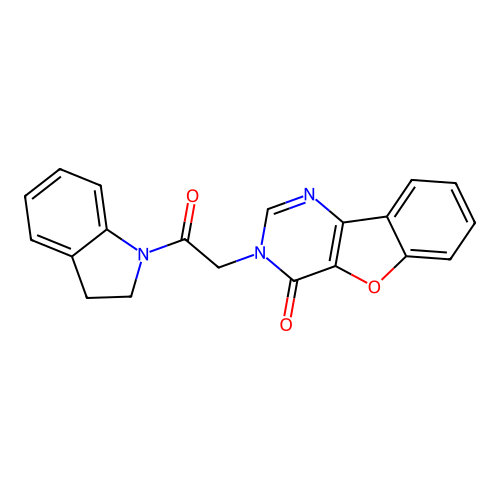 3-(2-(indolin-1-yl)-2-oxoethyl)benzofuro[3,2-d]pyrimidin-4(3H)-one structure