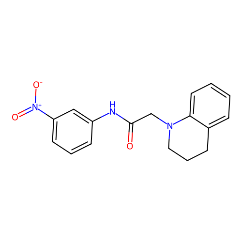 N-(3-nitrophenyl)-2-(1,2,3,4-tetrahydroquinolin-1-yl)acetamide structure