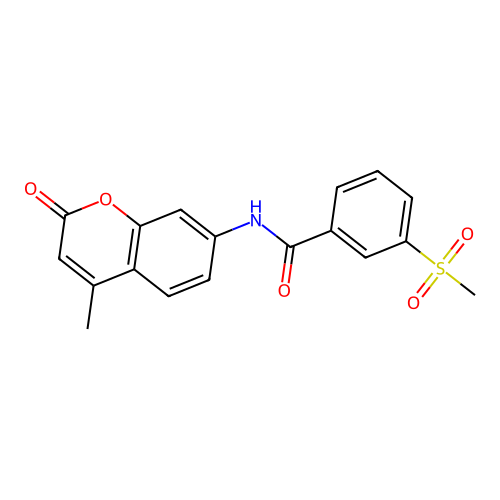 N-(4-methyl-2-oxochromen-7-yl)-3-methylsulfonylbenzamide structure
