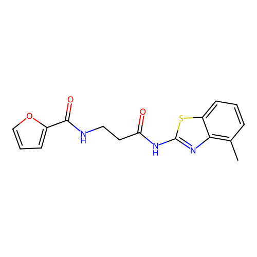 N-[3-[(4-methyl-1,3-benzothiazol-2-yl)amino]-3-oxopropyl]furan-2-carboxamide structure