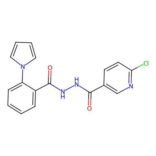 N'-(6-chloropyridine-3-carbonyl)-2-(1H-pyrrol-1-yl)benzohydrazide structure