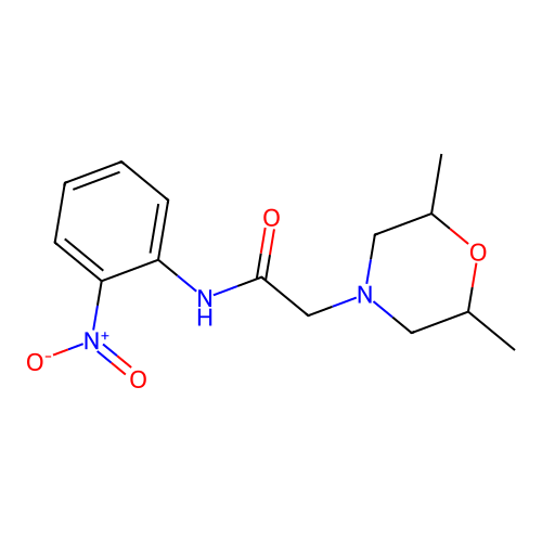 2-(2,6-dimethylmorpholin-4-yl)-N-(2-nitrophenyl)acetamide structure