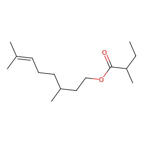 3,7-Dimethyloct-6-enyl 2-methylbutyrate structure