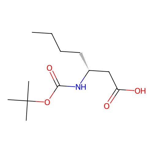 (3R)-3-(((tert-butoxy)carbonyl)amino)heptanoic acid structure