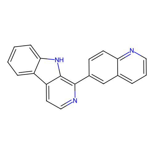 9H-Pyrido(3,4-b)indole, 1-(6-quinolinyl)-, hemihydrate structure