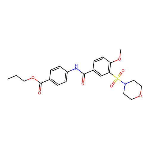 Propyl 4-[(4-methoxy-3-morpholin-4-ylsulfonylbenzoyl)amino]benzoate structure