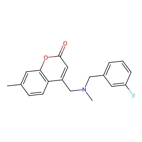 4-[[(3-Fluorophenyl)methyl-methylamino]methyl]-7-methylchromen-2-one structure