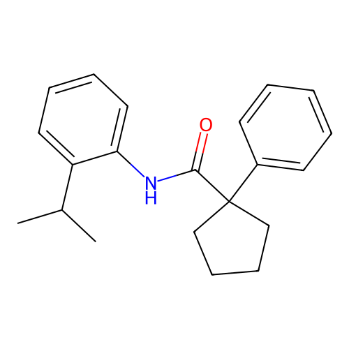 1-phenyl-N-[2-(propan-2-yl)phenyl]cyclopentane-1-carboxamide structure
