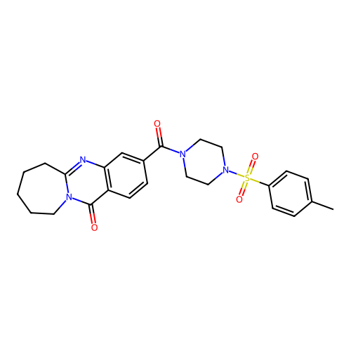 3-(4-Tosylpiperazine-1-carbonyl)-7,8,9,10-tetrahydroazepino[2,1-b]quinazolin-12(6H)-one structure
