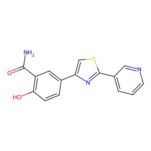 2-Hydroxy-5-(2-pyridin-3-yl-1,3-thiazol-4-yl)benzamide structure