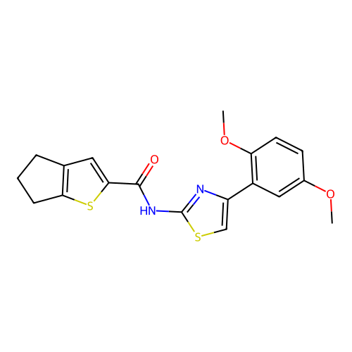 N-(4-(2,5-Dimethoxyphenyl)thiazol-2-yl)-5,6-dihydro-4H-cyclopenta[b]thiophene-2-carboxamide structure