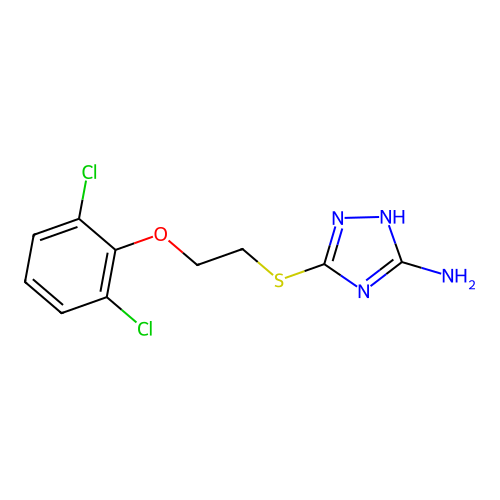 3-((2-(2,6-Dichlorophenoxy)ethyl)thio)-1H-1,2,4-triazol-5-amine structure