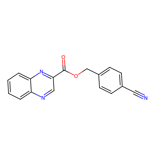 (4-Cyanophenyl)methyl quinoxaline-2-carboxylate structure