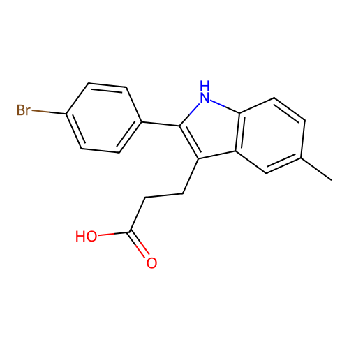 3-[2-(4-bromophenyl)-5-methyl-1H-indol-3-yl]propanoic Acid structure