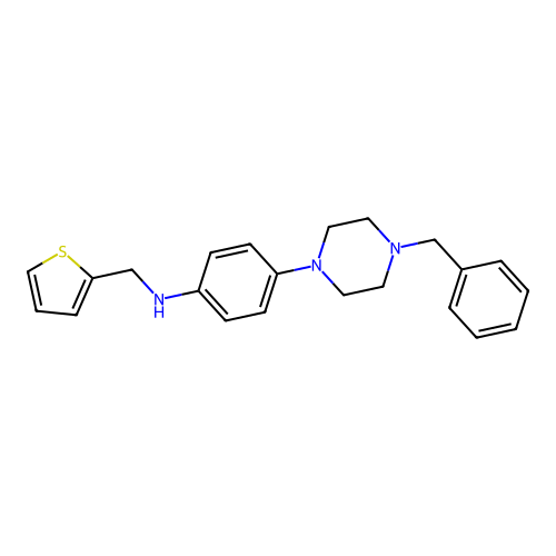 4-(4-benzylpiperazin-1-yl)-N-(thiophen-2-ylmethyl)aniline structure