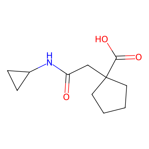 1-((Cyclopropylcarbamoyl)methyl)cyclopentane-1-carboxylic acid structure