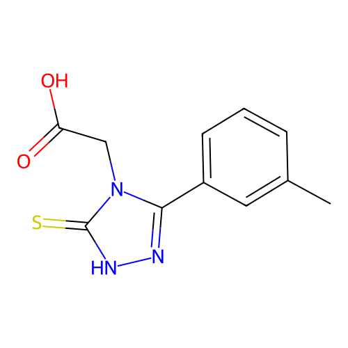 2-[3-(3-methylphenyl)-5-sulfanyl-4H-1,2,4-triazol-4-yl]acetic acid structure