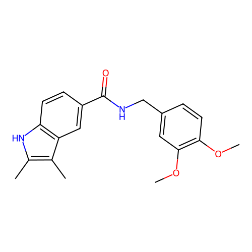 N-(3,4-dimethoxybenzyl)-2,3-dimethyl-1H-indole-5-carboxamide structure