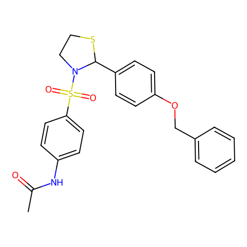 N-(4-((2-(4-(benzyloxy)phenyl)thiazolidin-3-yl)sulfonyl)phenyl)acetamide structure