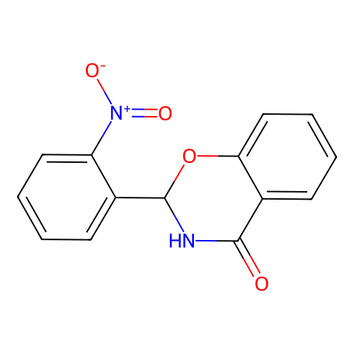 2-(2-nitrophenyl)-2,3-dihydro-4H-1,3-benzoxazin-4-one structure